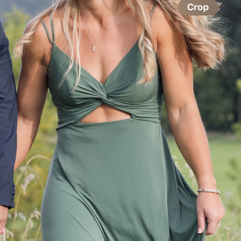 Azazie Dress, Custom size approx. 8, Eucalyptus